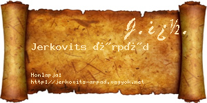 Jerkovits Árpád névjegykártya