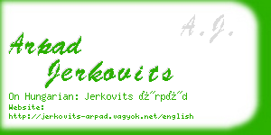 arpad jerkovits business card